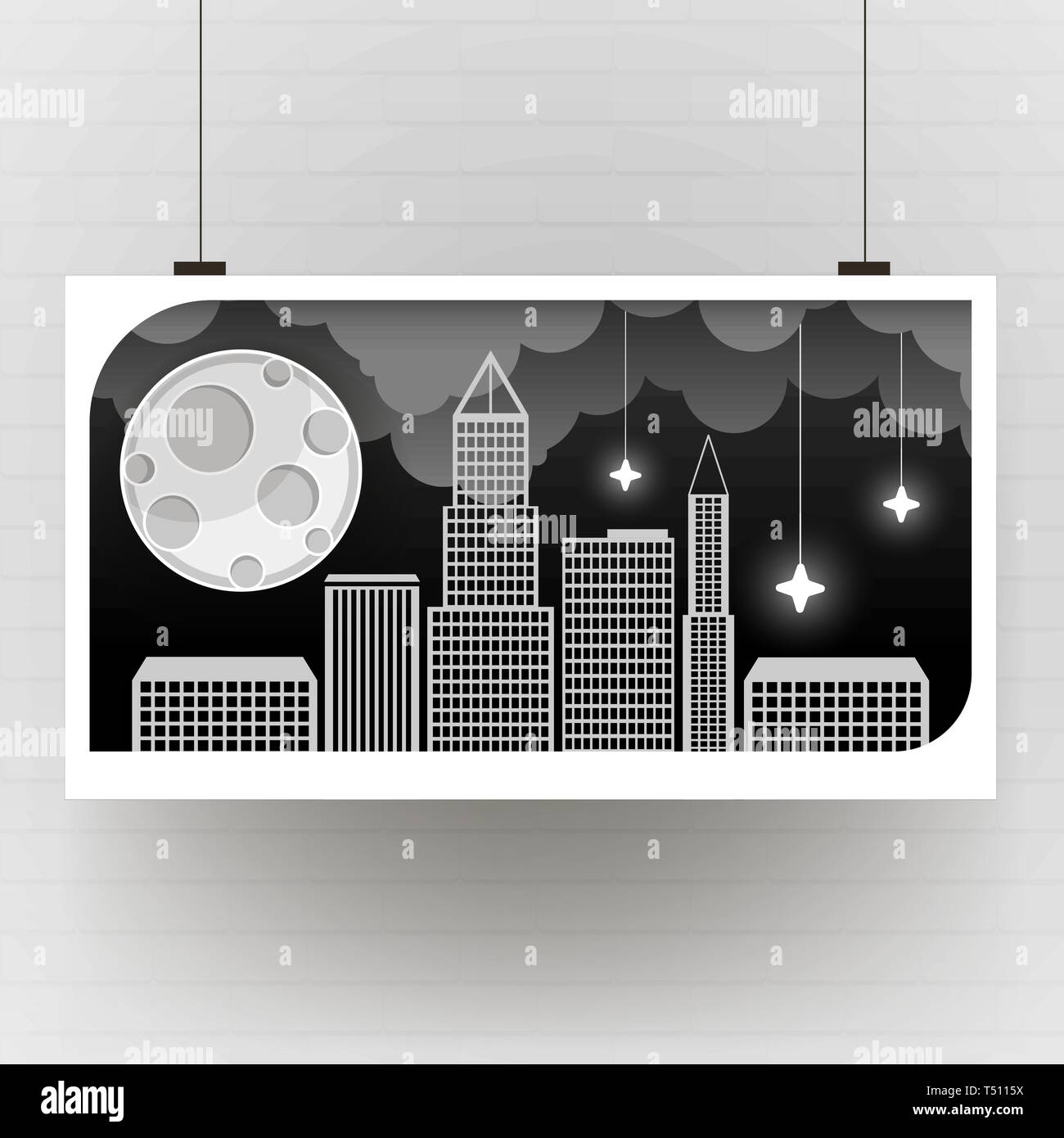 Night City Vector Illustration Dark Urban Scape Night Cityscape In Flat Style Stock Vector Image Art Alamy