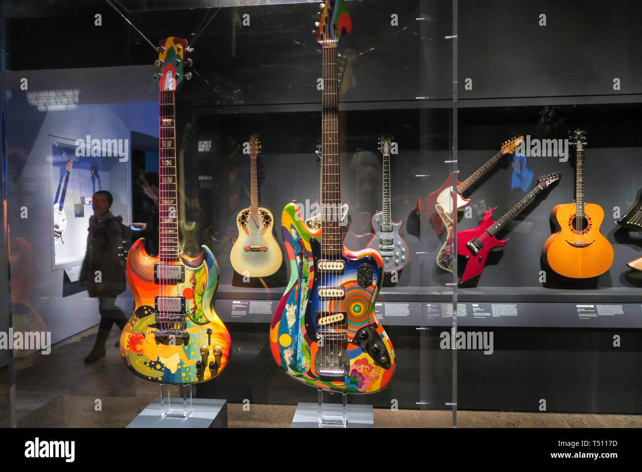 Play it Loud: Instruments of Rock & Roll is a popular exhibit at the Metropolitan Museum of Art, NYC, USA Stock Photo
