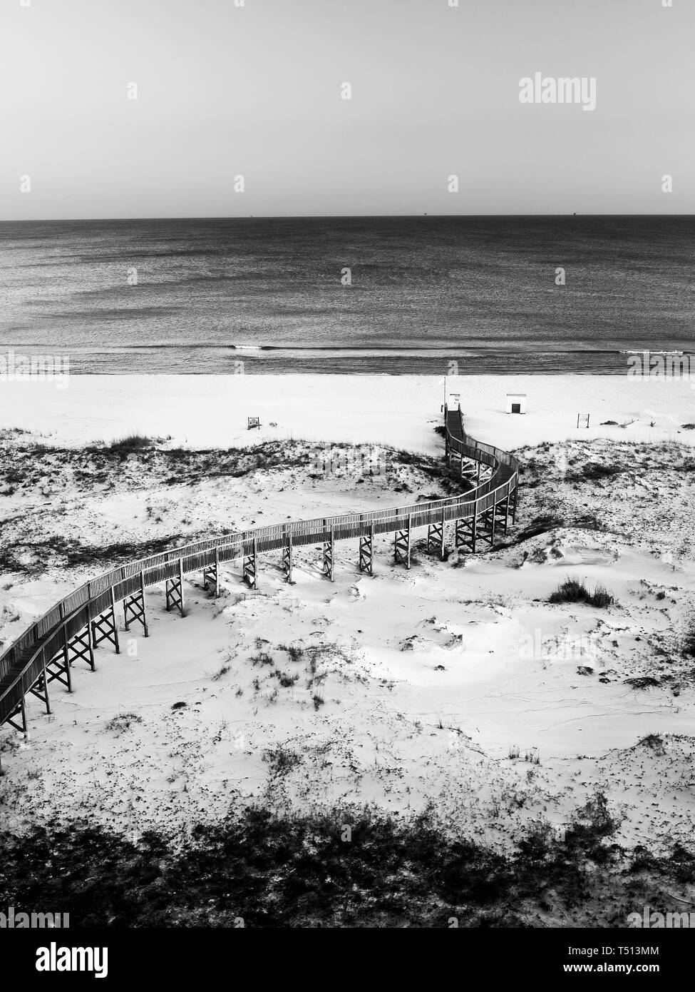 Gulf Shores AL USA May 6, 2018 View of the Beach with Wooden