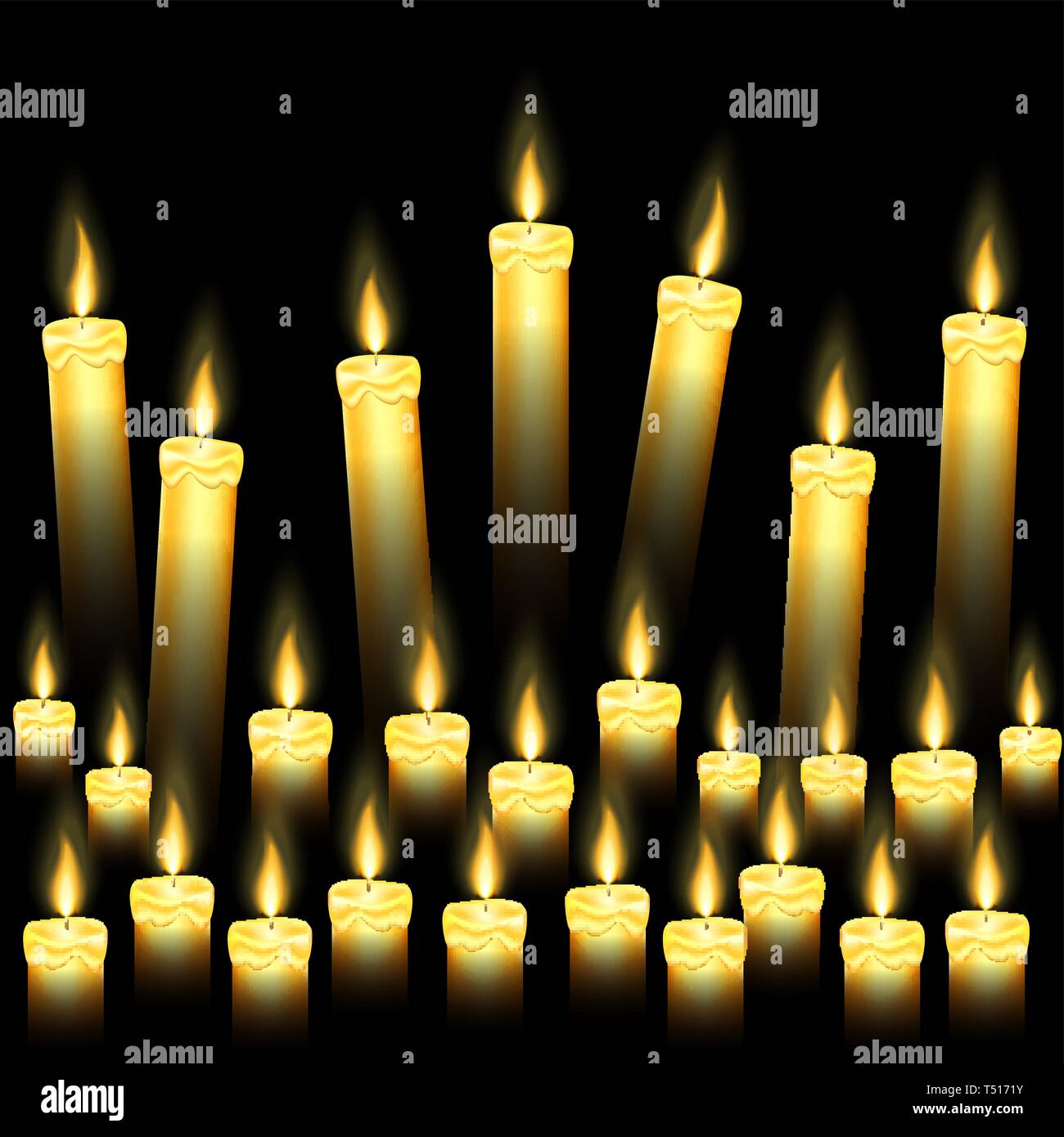 Some burning candles on black background Stock Vector Image & Art Alamy