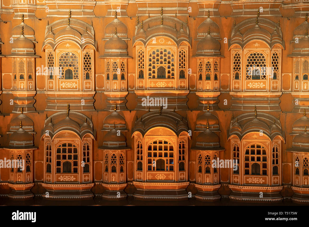 India, Rajasthan, Jaipur, Hawa Mahal (Palace of Winds) Stock Photo