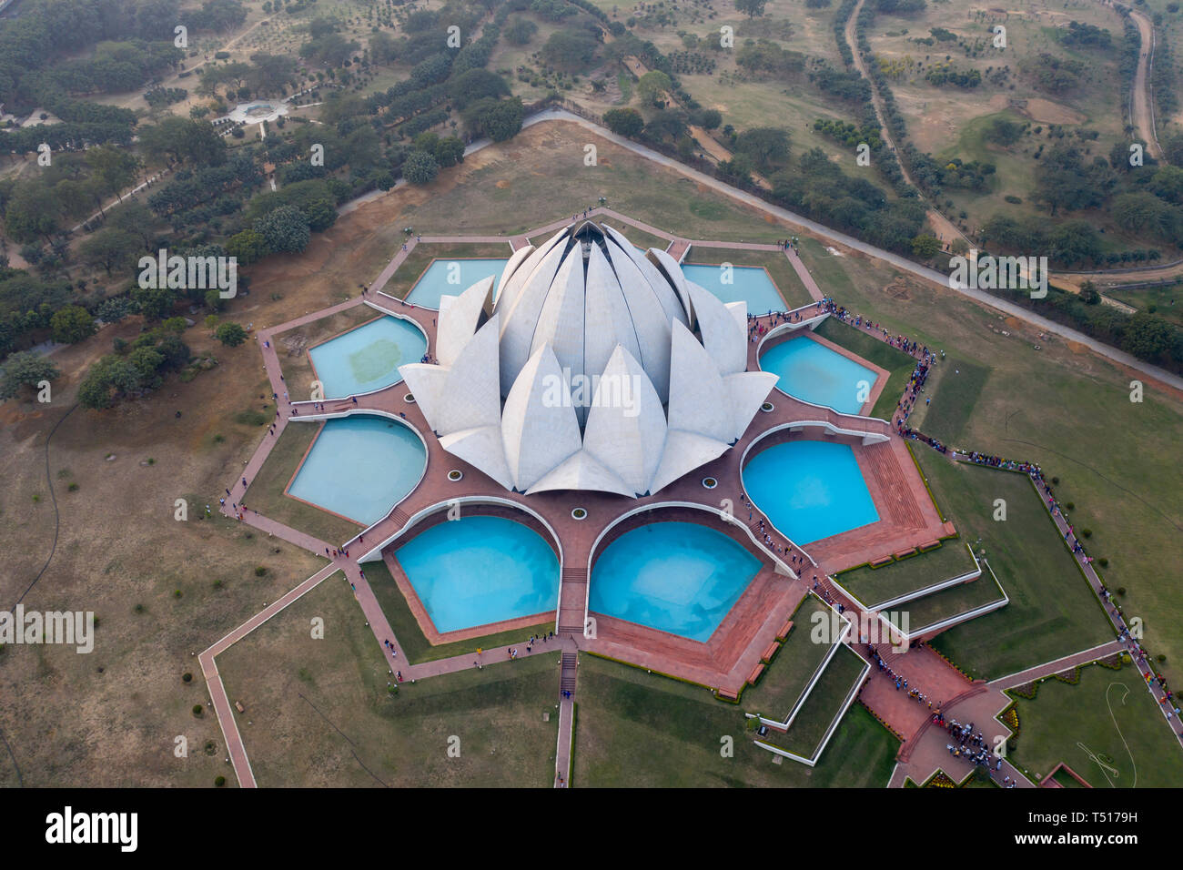 India, New Delhi, Lotus Temple Stock Photo