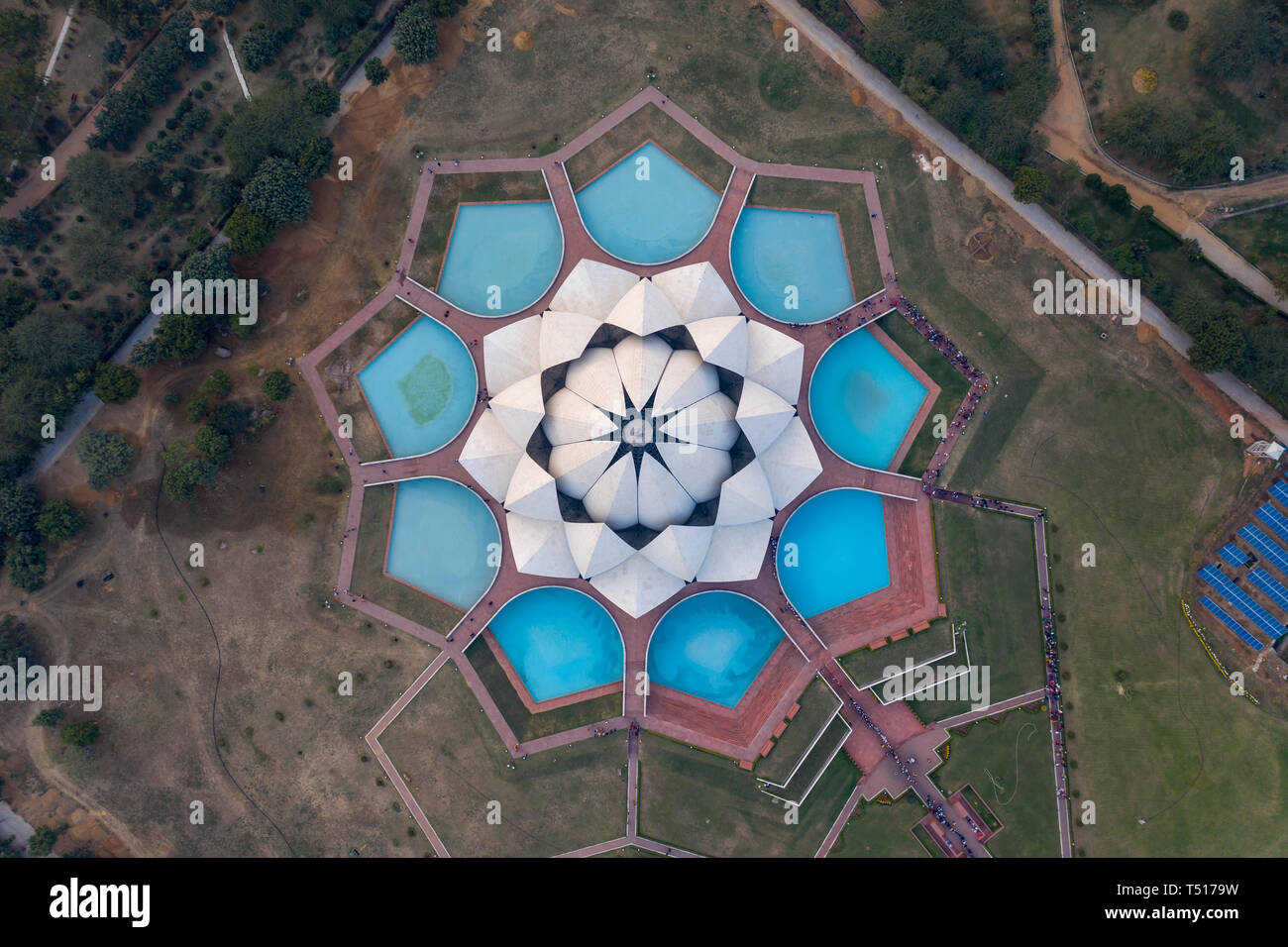 India, New Delhi, Lotus Temple Stock Photo