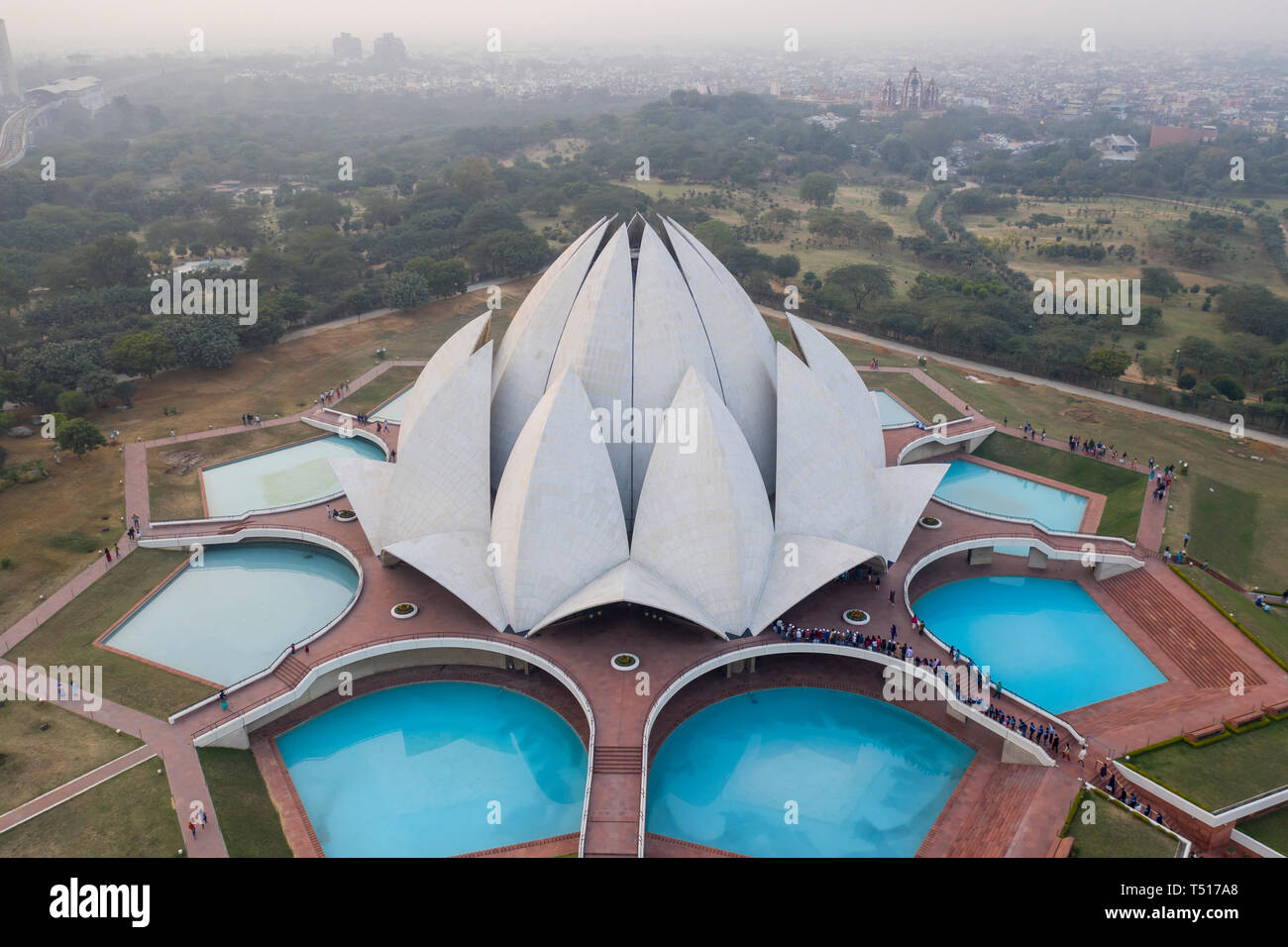 Lotus temple new delhi aerial hires stock photography and images Alamy