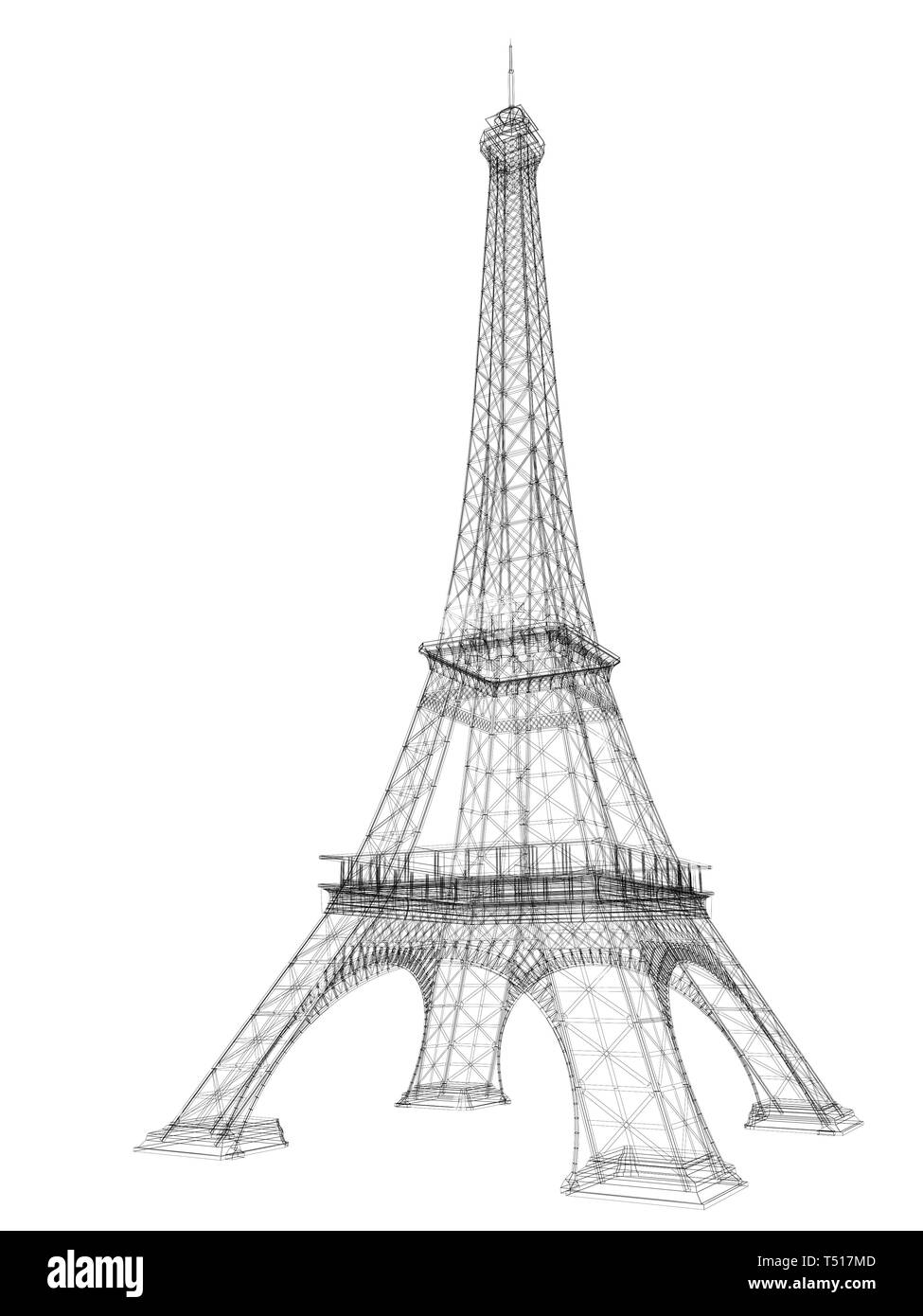 3d Eiffel Tower render Stock Photo - Alamy