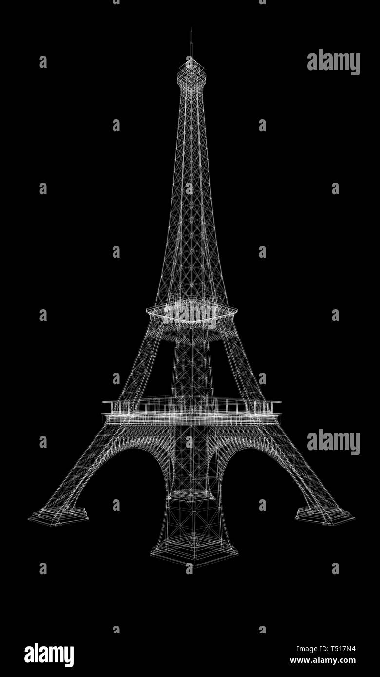 3d Eiffel Tower render Stock Photo - Alamy