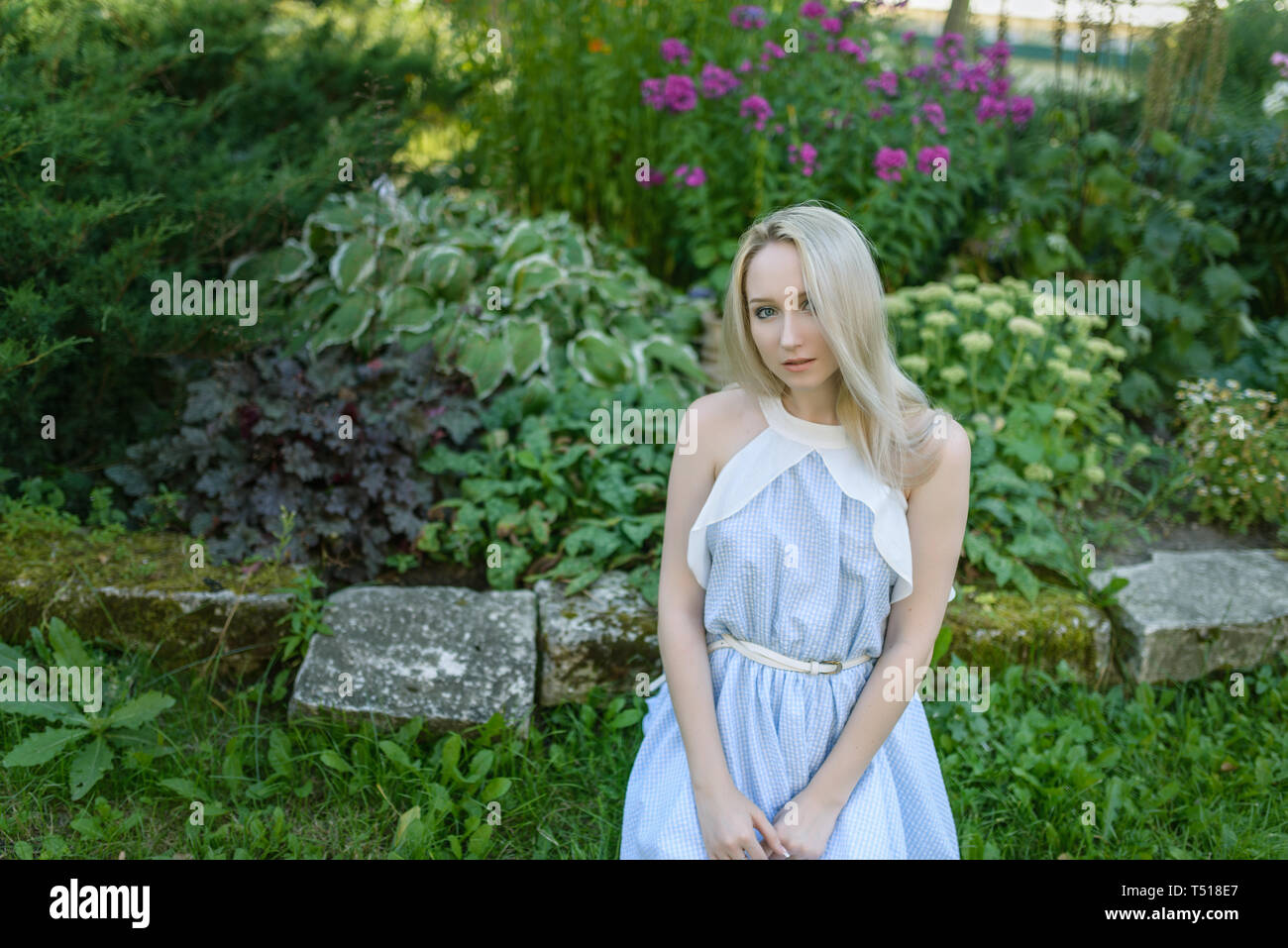 Outdoors portrait of beautiful young woman. Selective focus Stock Photo ...