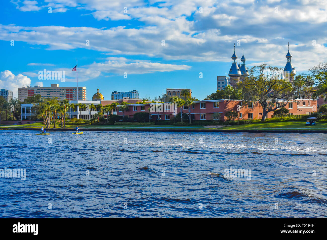 Tampa Bay, Florida. March 02, 2019 . People enjoying water bike on