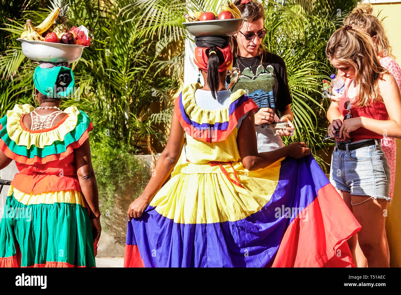 Cartagena Colombia,Afro Caribbean Palenquera,adult adults woman women
