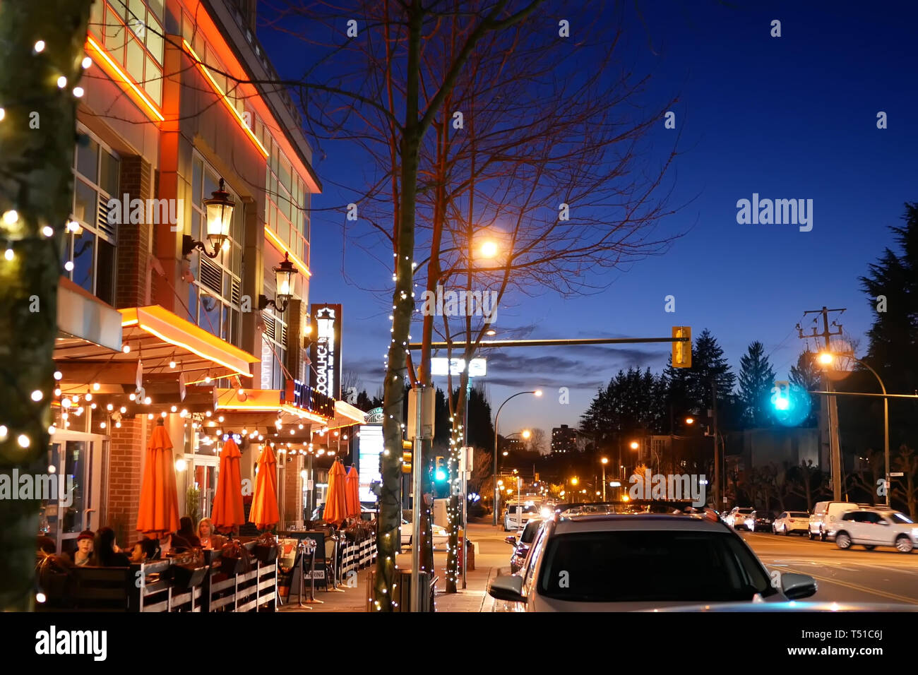 Coquitlam, BC, Canada - March 20, 2019 : Outside shot of Browns socialhouse restaurant at night Stock Photo