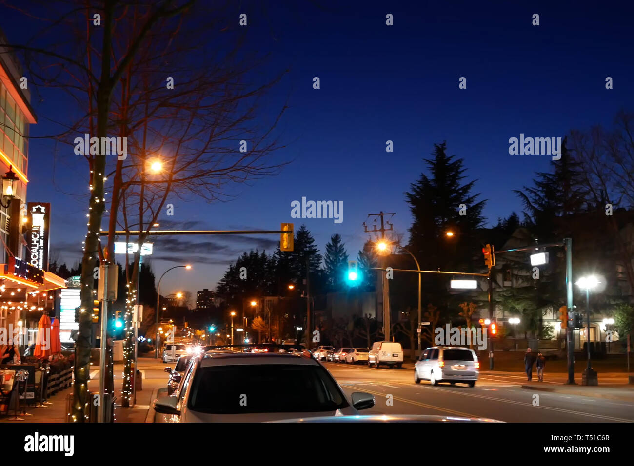 Coquitlam, BC, Canada - March 20, 2019 : Outside shot of Browns socialhouse restaurant at night Stock Photo
