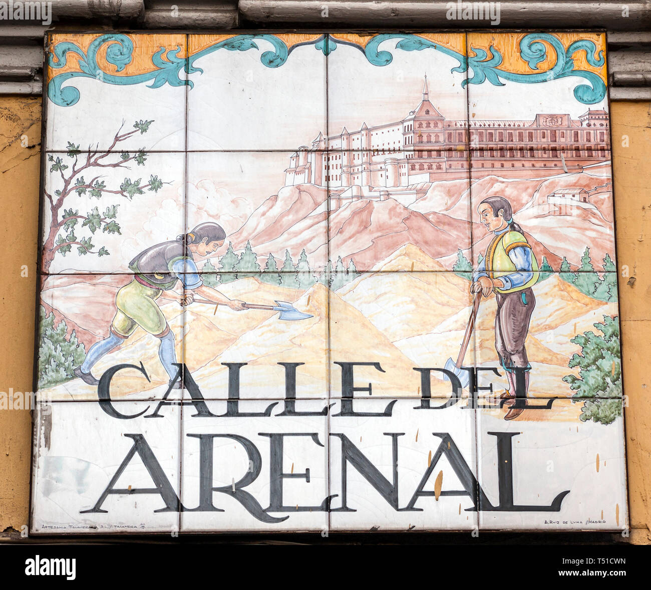 Placa de la calle Arenal. Madrid. España Stock Photo