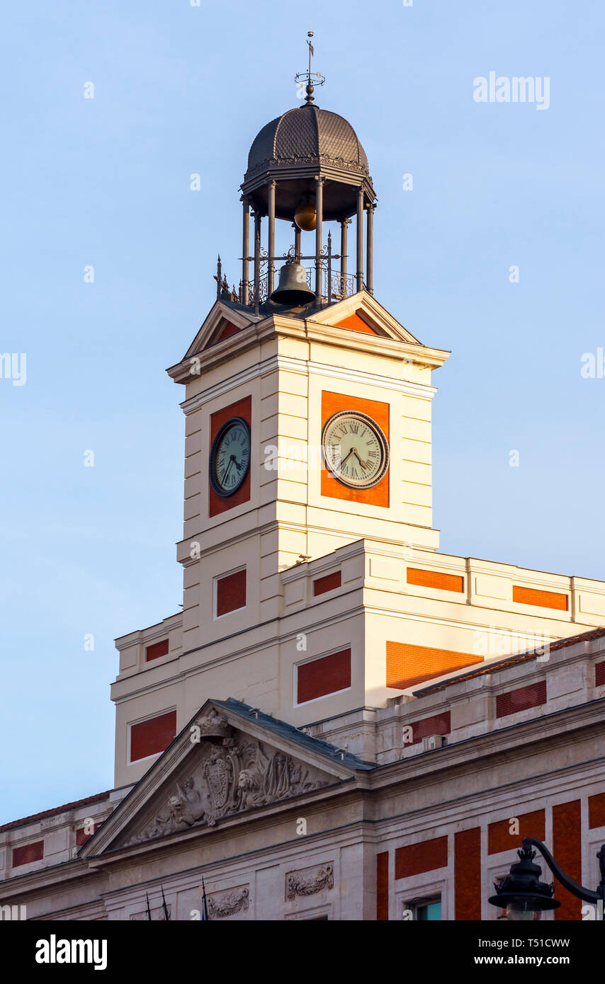 Reloj de la Puerta del Sol. Madrid. España Stock Photo
