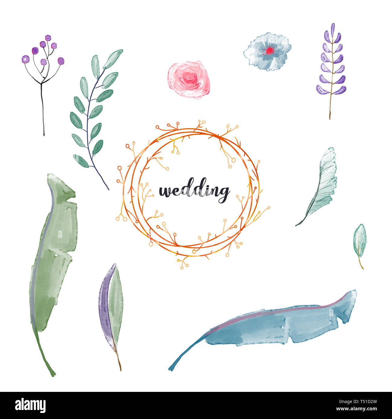 Abstract watercolor leaf Stock Photo Alamy