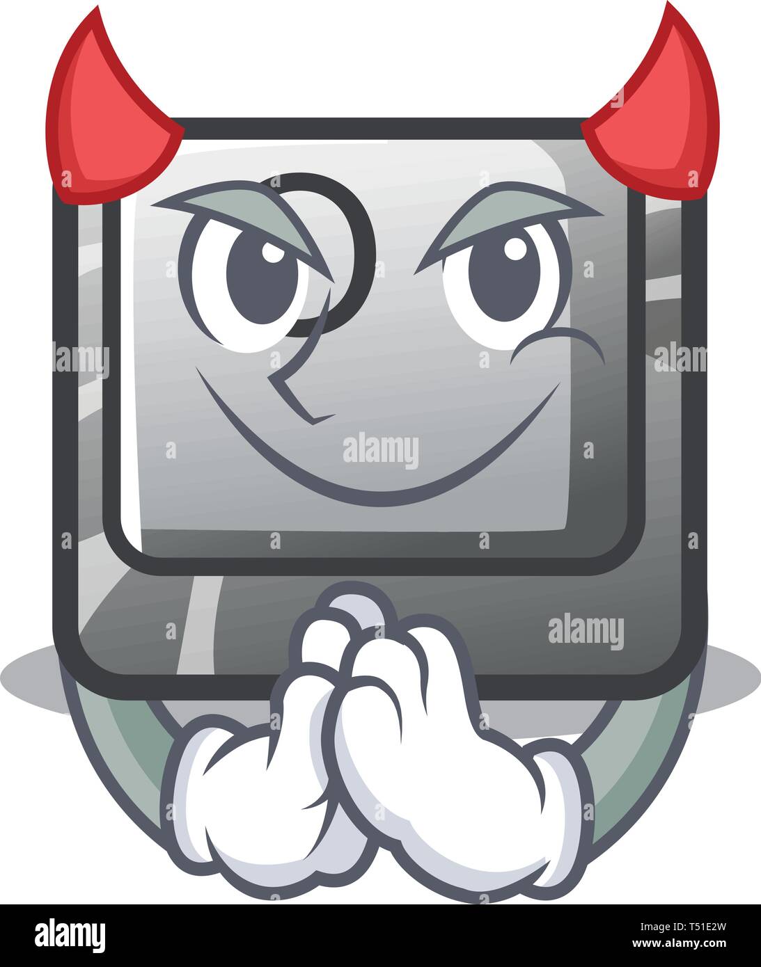 Devil button O in the cartoon shape Stock Vector Image & Art - Alamy