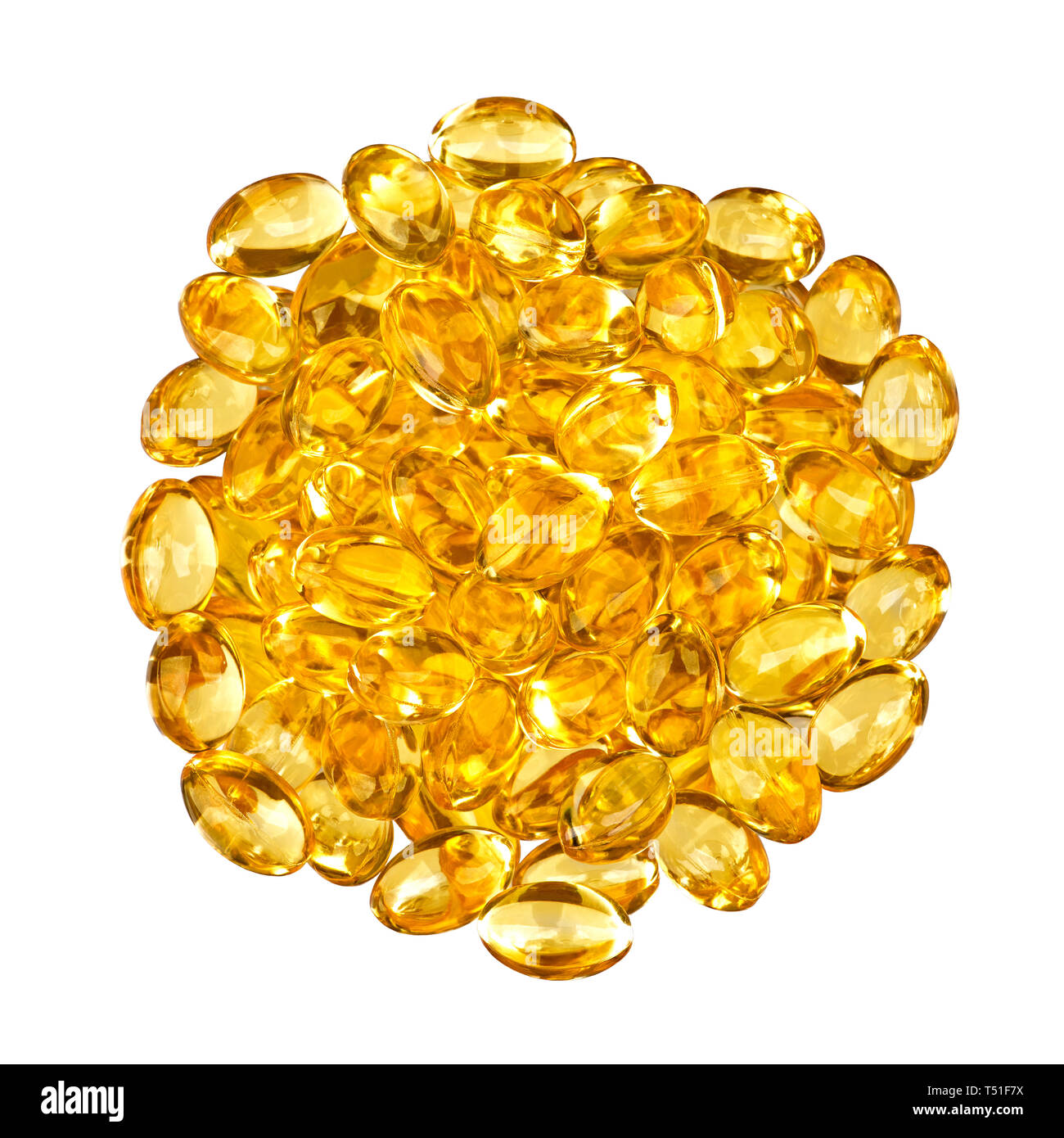 Close-up fish oil nutritional supplement capsules Stock Photo