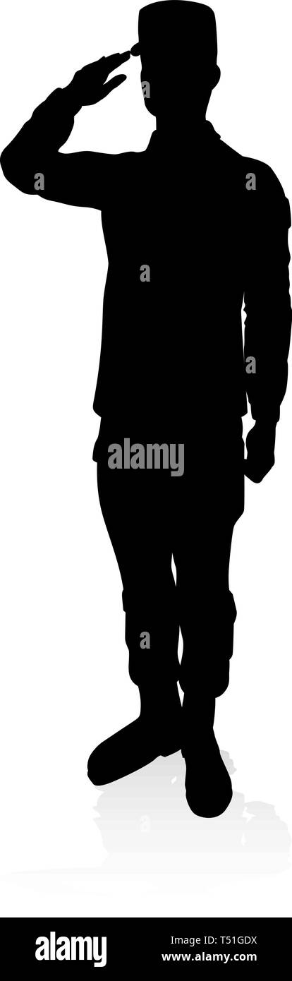 Silhouette Soldier Stock Vector