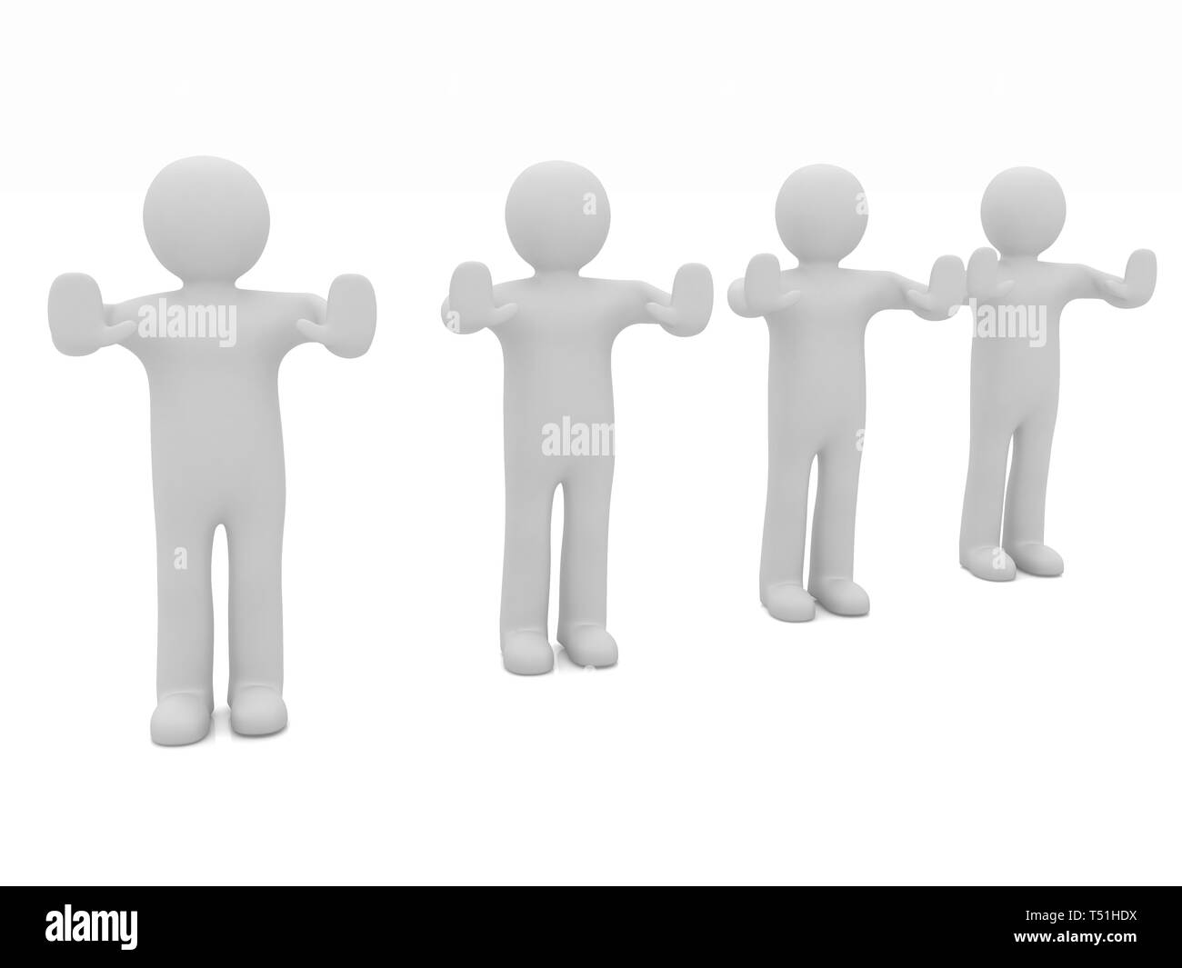 3d mans. Ban, veto, warning concept - making stop gesture Stock Photo