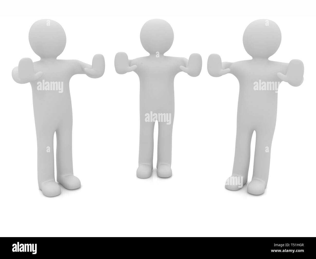 3d mans. Ban, veto, warning concept - making stop gesture Stock Photo