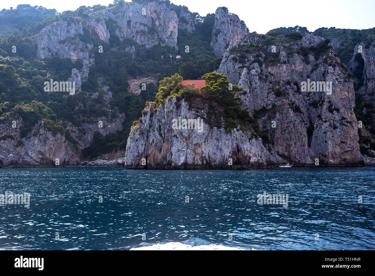 a wiev of Villa Malaparte and cliffs, Capri, Italy Stock Photo