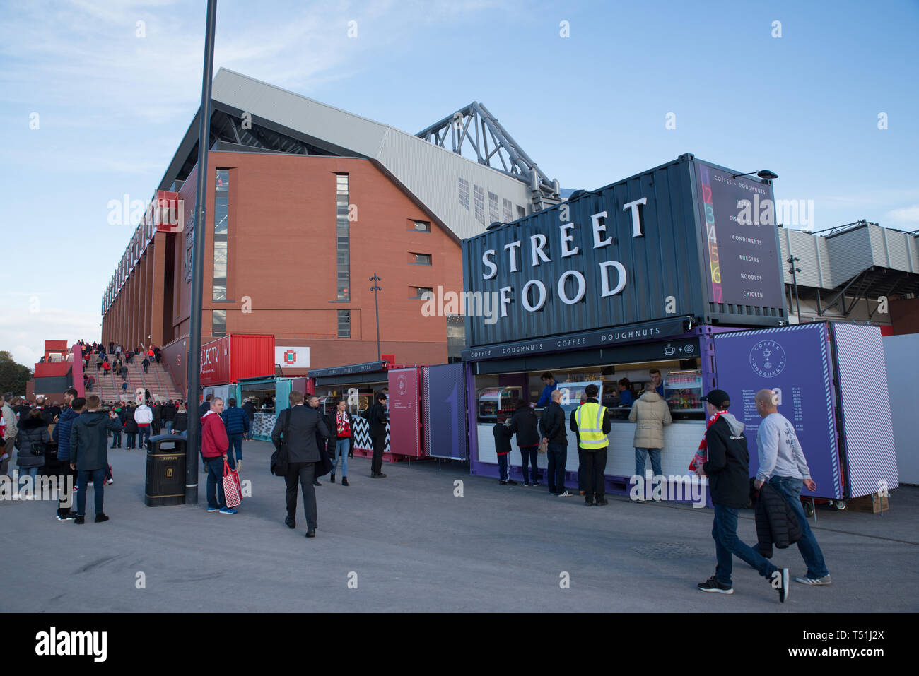 Anfield Road main stand, Liverpool FC's football ground Stock Photo Alamy