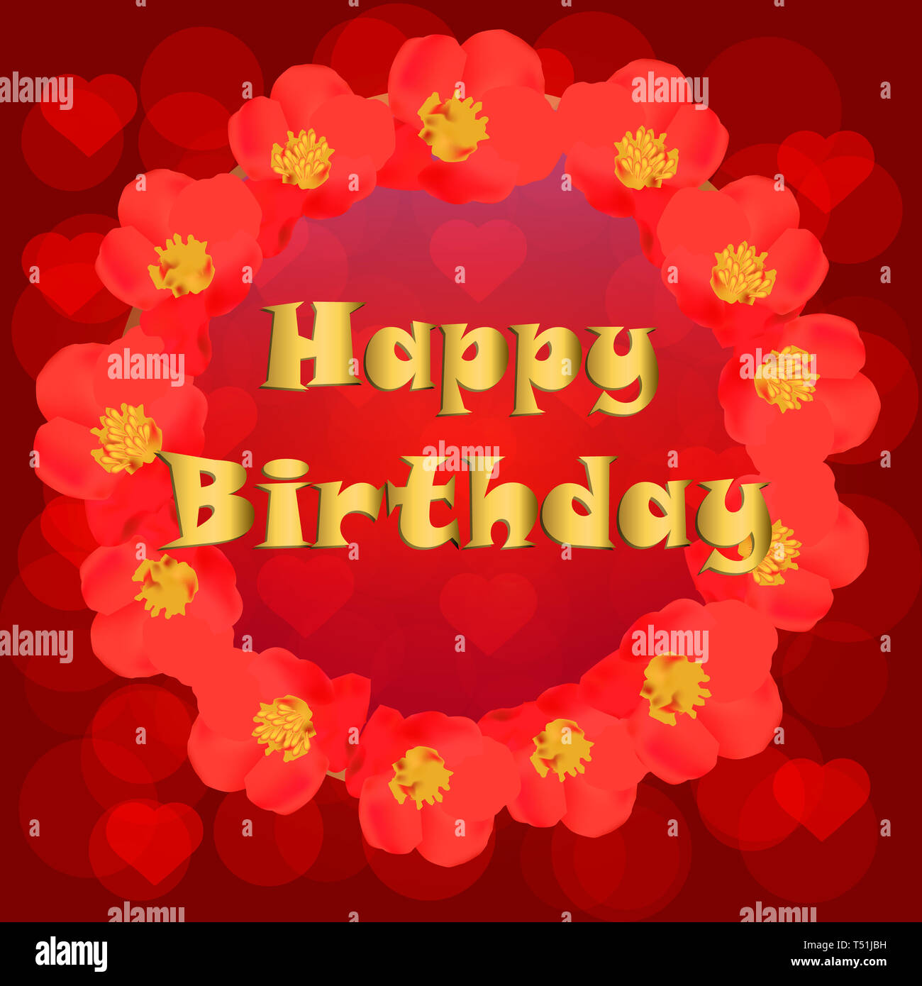 Happy birthday greeting card. Happy Birthday typography design for greeting  cards and poster with flowers. Design template for birthday Stock Photo -  Alamy