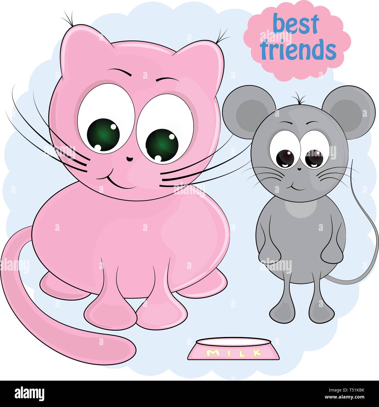 cat and mouse. best friends. cartoon vector illustration Stock Vector Image  & Art - Alamy