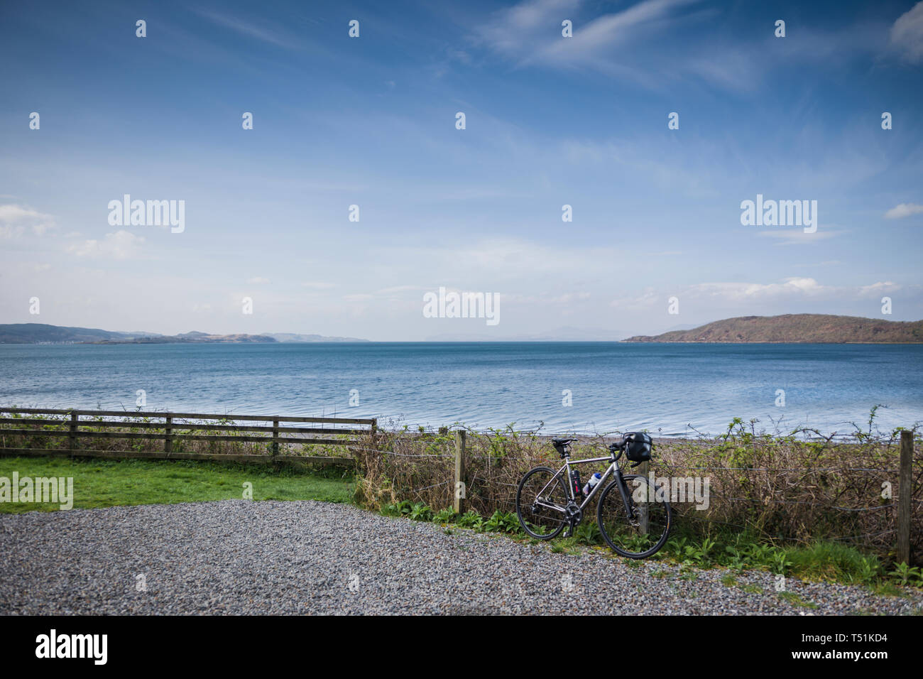 Ledaig, on the Oban to Fort William cycle route, west coast of Scotland. Stock Photo