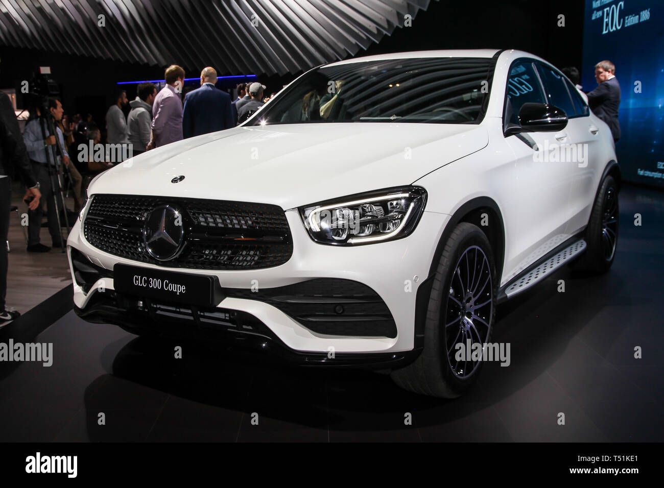 Mercedes Benz Glc 300 Coupe Shown At The New York International Auto Show 19 At The Jacob Javits Center This Was Press Preview Day One Of Nyias Stock Photo Alamy