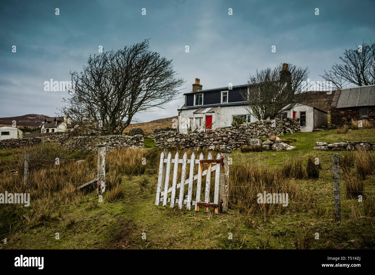 Crofters cottage, Altandhu, Summer Isles, west coast of Scotland. Stock Photo