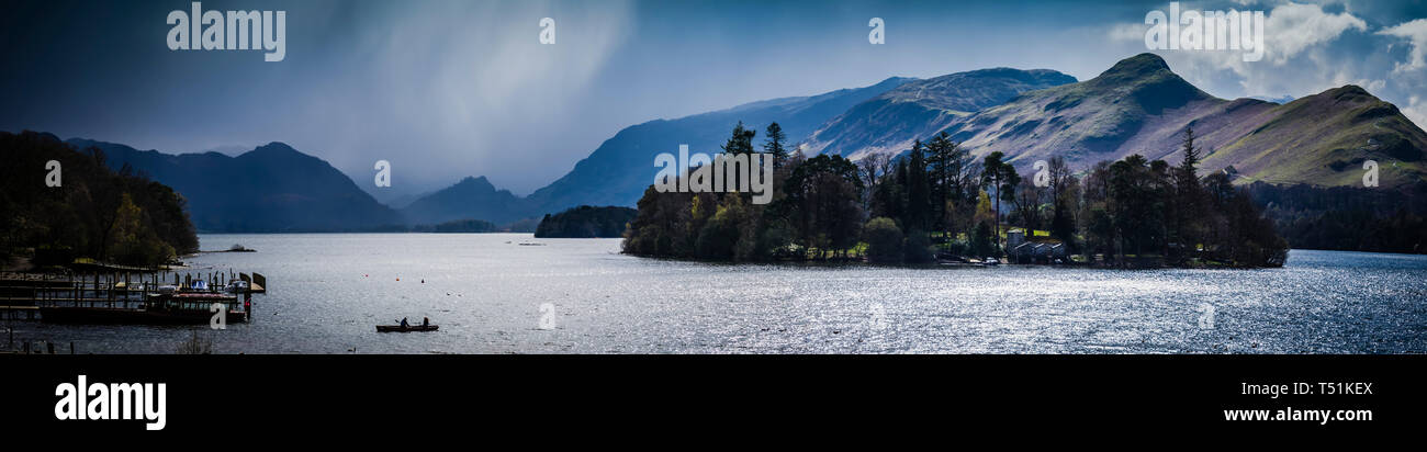 Derwentwater with Catbells Fell, view from Crow Park, Keswick. English Lake District, UK. Stock Photo