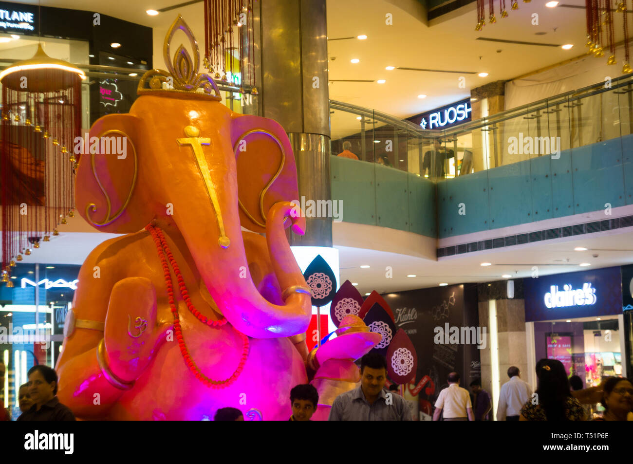 Delhi, India Circa 2019 Massive statue of hindu god ganesha on the
