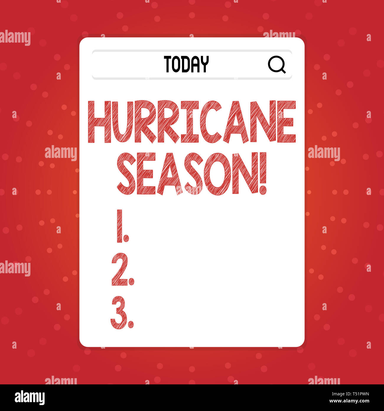 Text sign showing Hurricane Season. Business photo text time when most ...