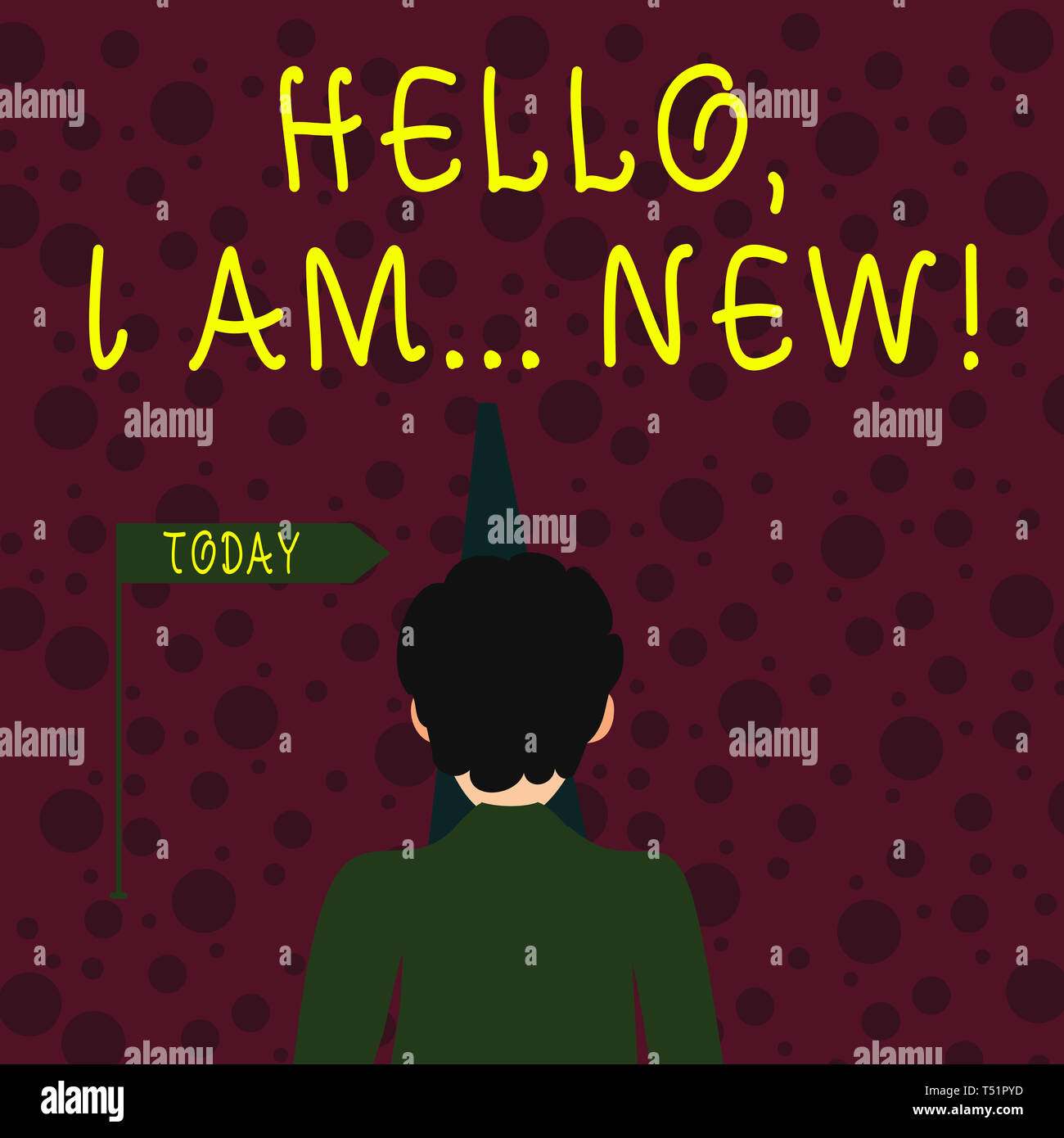 Conceptual Hand Writing Showing Hello I Am New Concept Meaning Used Greeting Or Begin Telephone Conversation Man Facing Distance And Blocking The Vie Stock Photo Alamy