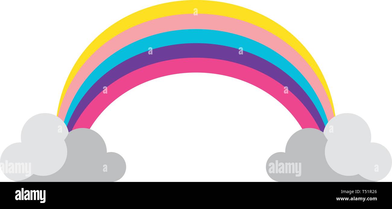Rainbow and clouds cartoon Stock Vector Image & Art - Alamy