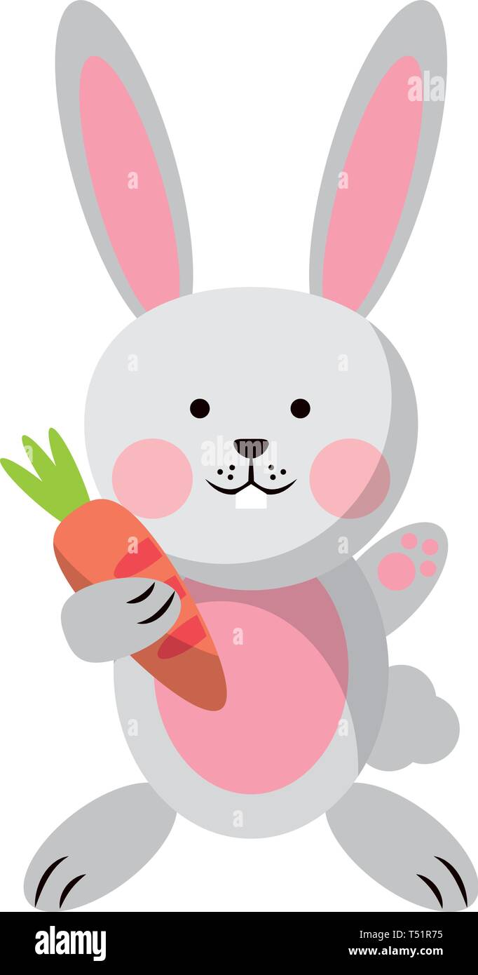 Rabbit with carrot cartoon Stock Vector Image & Art - Alamy