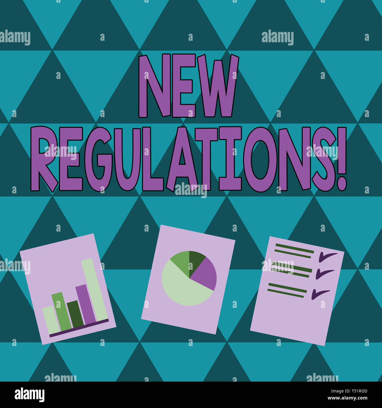 Writing note showing New Regulations. Business concept for rules made ...