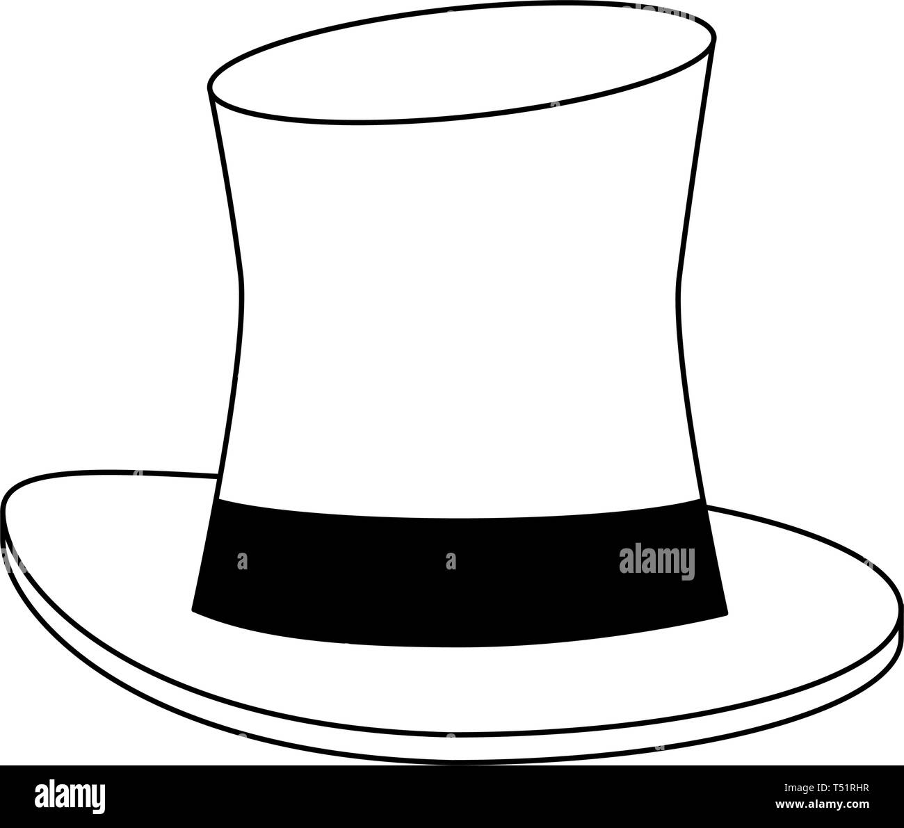 Magician hat cartoon isolated in black and white Stock Vector Image & Art -  Alamy