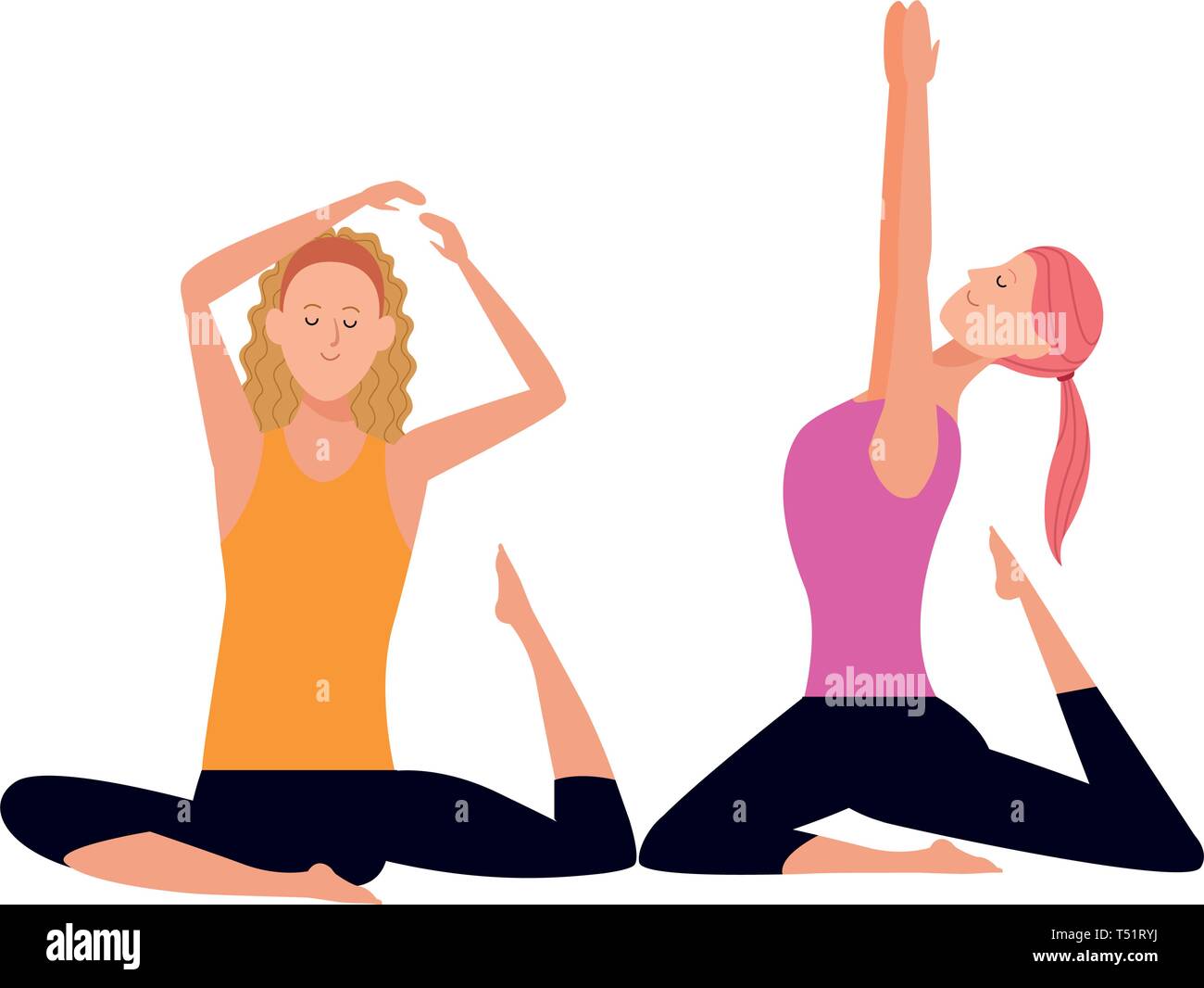 Women Yoga Poses Stock Vector Image & Art - Alamy