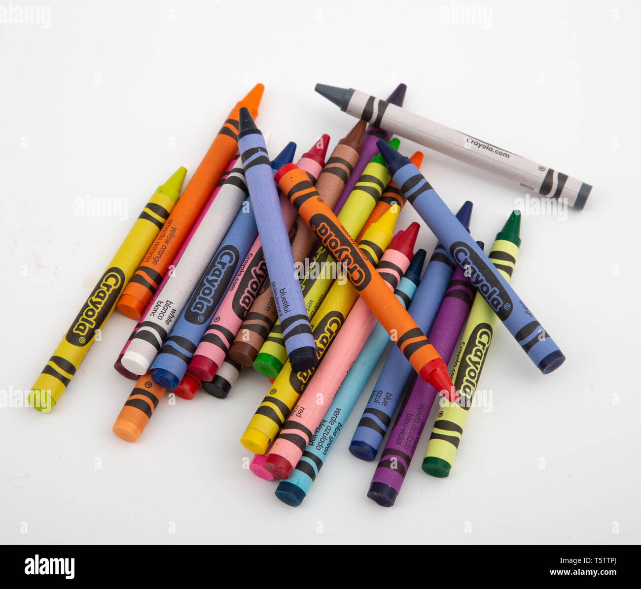 box of old crayons Stock Photo - Alamy