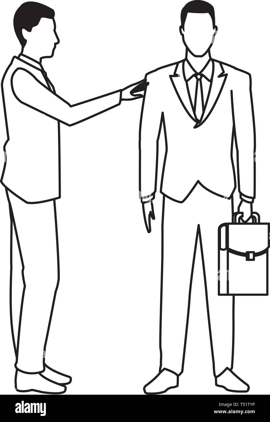 businessmen with briefcase black and white Stock Vector Image & Art - Alamy