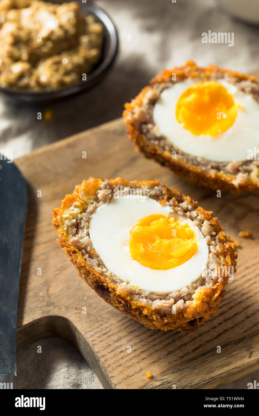 Homemade English Scotch Eggs Wrapped in Sausage Stock Photo Alamy