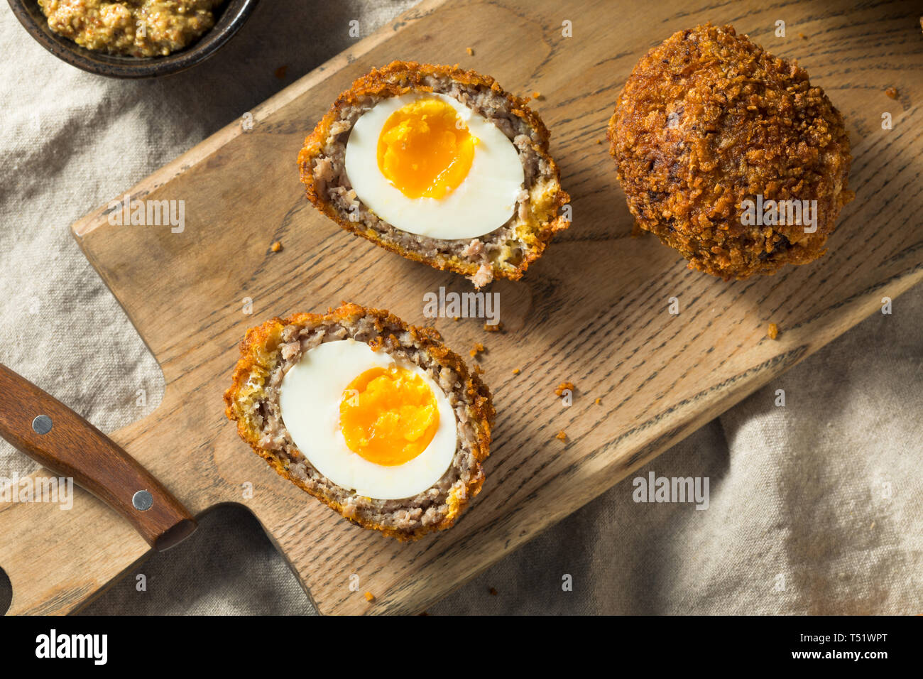 Homemade English Scotch Eggs Wrapped in Sausage Stock Photo Alamy