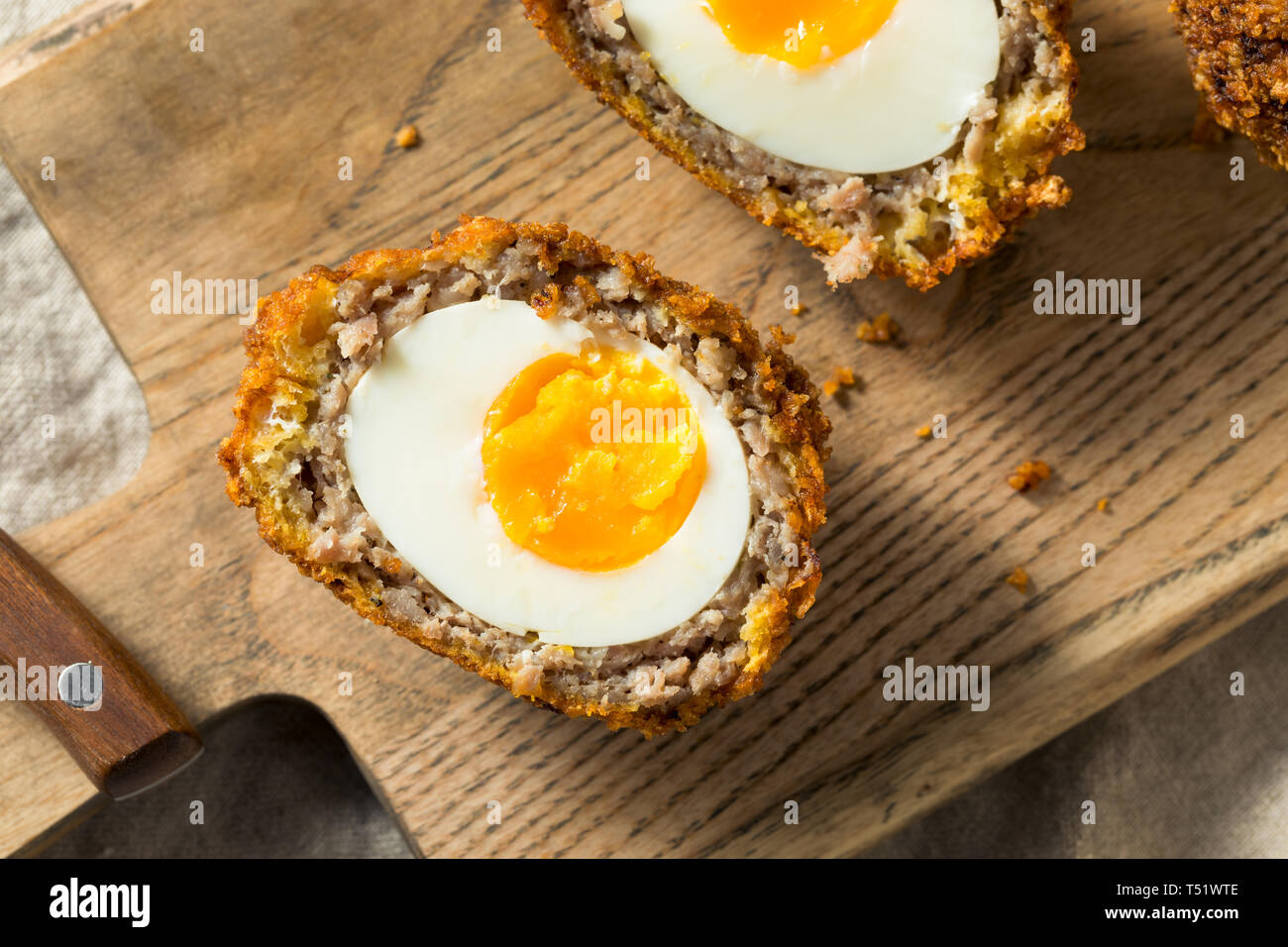 Homemade English Scotch Eggs Wrapped in Sausage Stock Photo Alamy