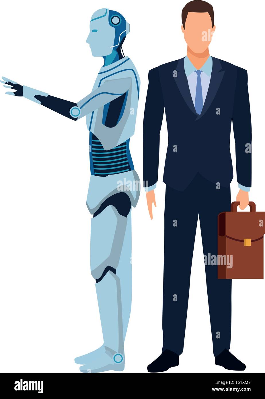 humanoid robot and businessman Stock Vector Image & Art - Alamy