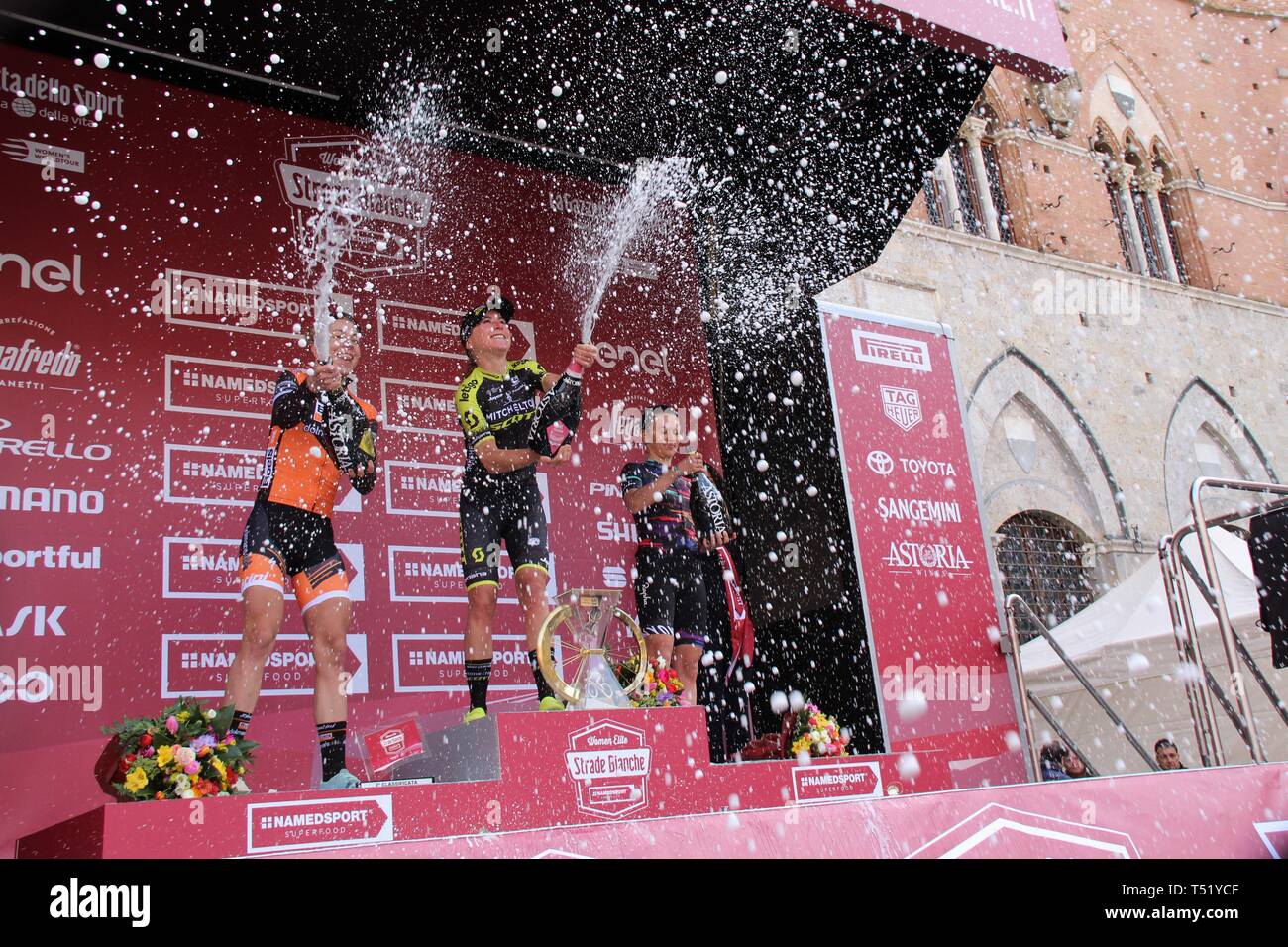 Strade Bianche 2019 - UCI World Tour Pro Cycling race.  Siena to Siena Stock Photo