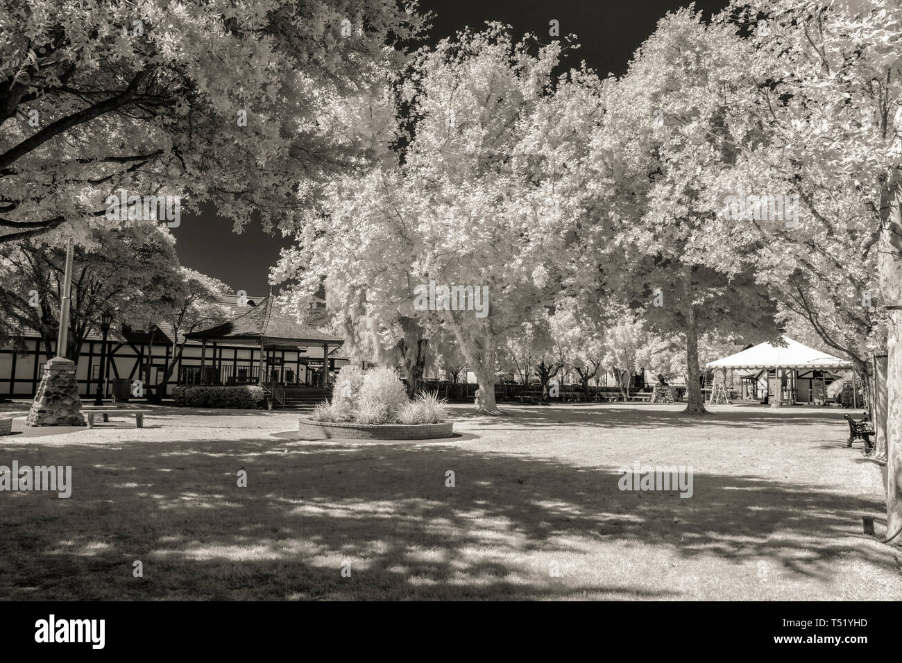 Black white city park hi-res stock photography and images - Alamy