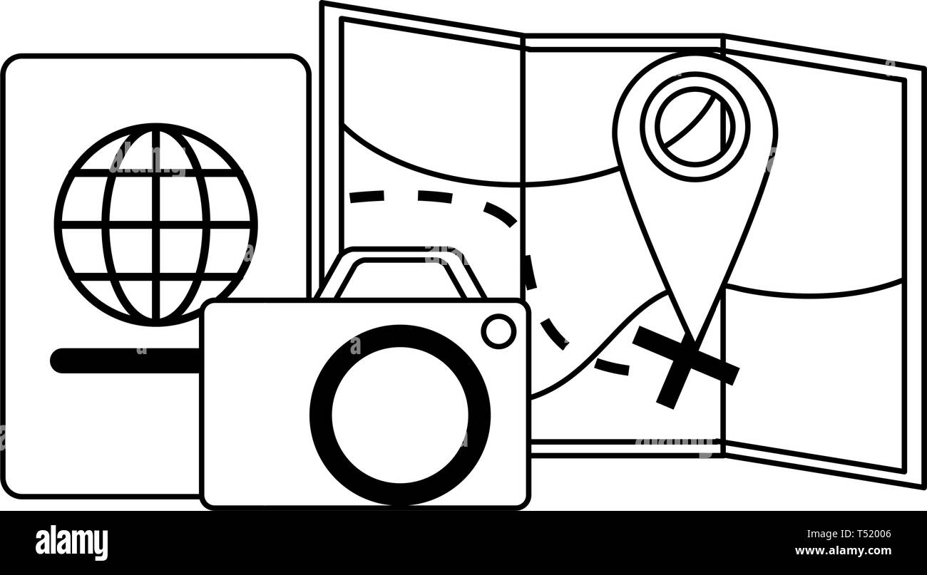 Travel and vacations in black and white Stock Vector Image & Art - Alamy