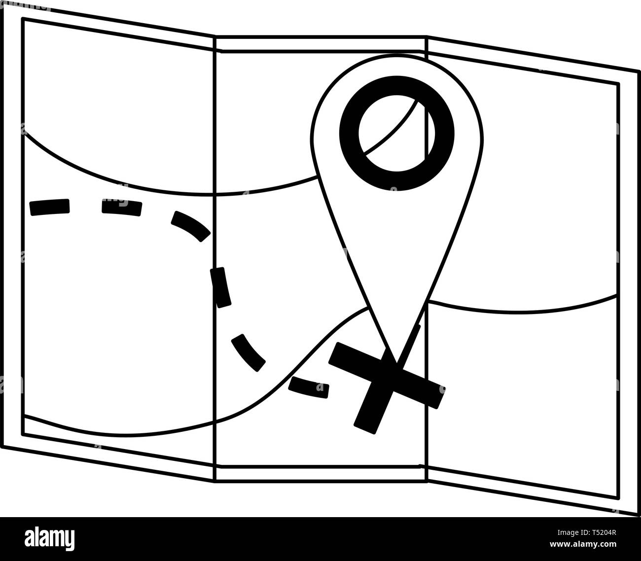 Map with location pin symbol in black and white Stock Vector Image ...