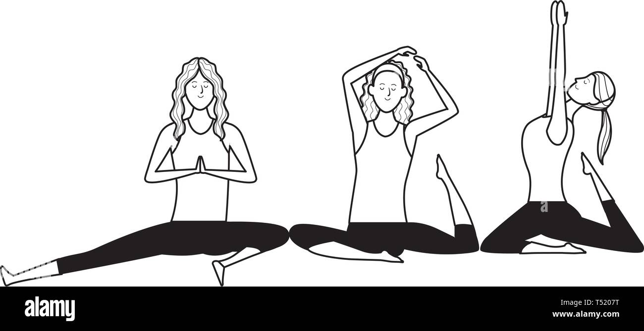 women yoga poses black and white Stock Vector Image & Art - Alamy